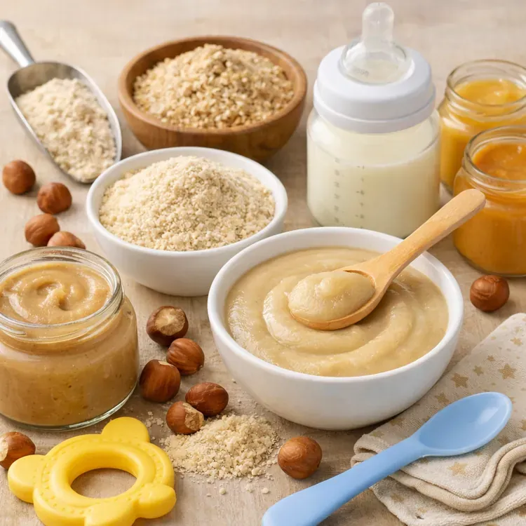 Hazelnut flour for baby-food formulations illustration