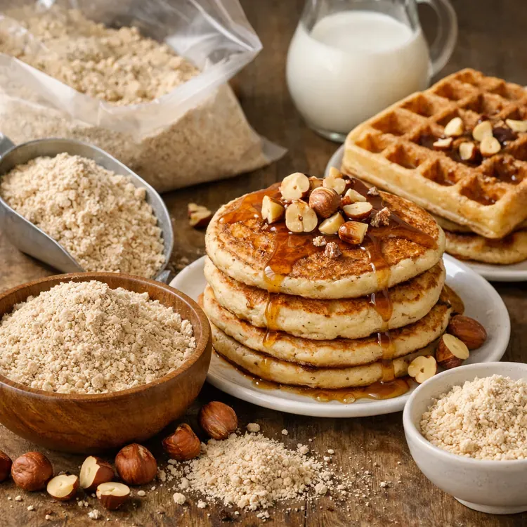 Hazelnut flour for pancake & waffle mixes illustration
