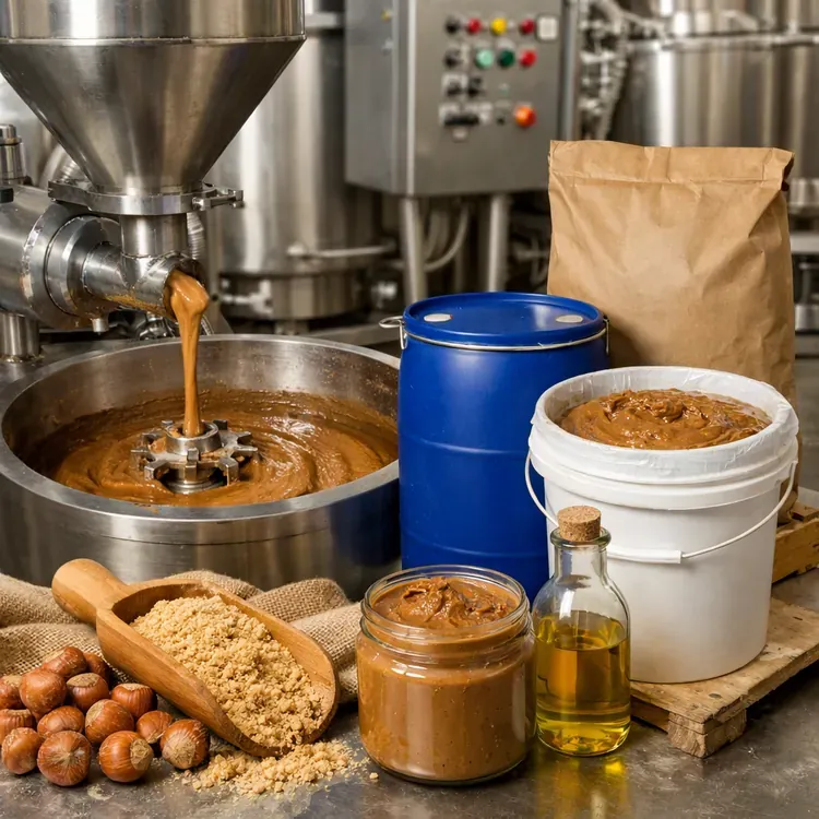 Hazelnut paste for high-shear mixing lines illustration